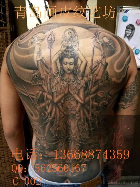 千手觀音紋身青島那能紋千手觀圖案圖片