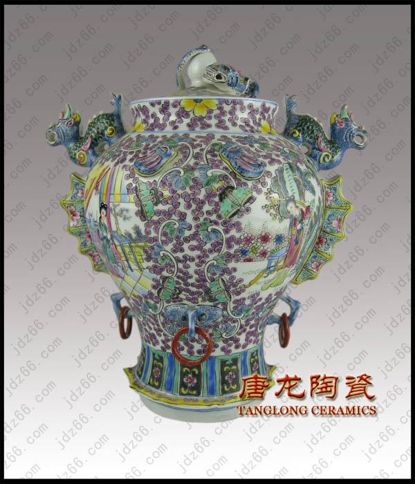 供應(yīng)手繪粉彩陶瓷香爐，手繪粉彩工藝品，景德鎮(zhèn)粉彩瓷器