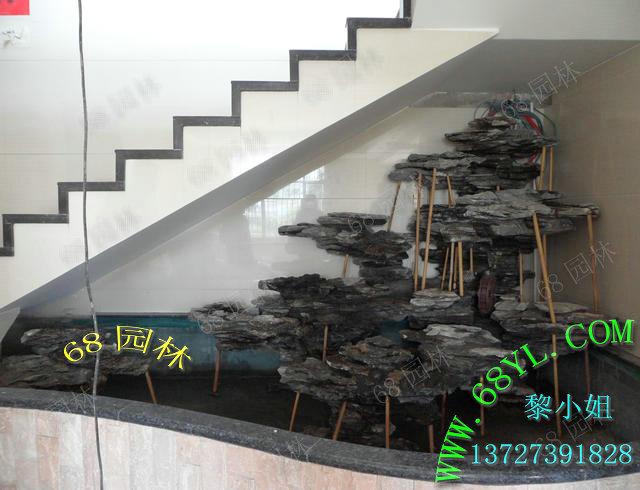 供應(yīng)樓梯底下英石假山制作/室內(nèi)假山訂做制作