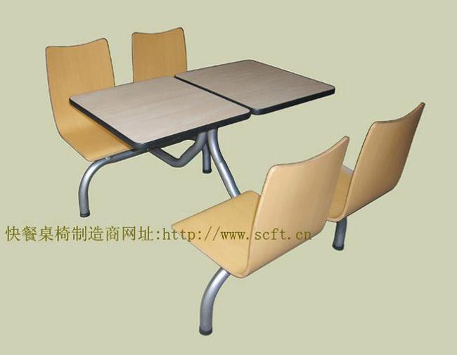 供應曲木連體快餐桌椅