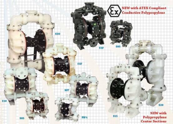供應(yīng)1/2寸PP氣動隔膜泵S05B2P1TPBS000