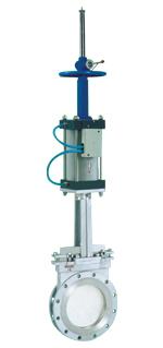 氣動帶手動刀型閘閥圖片