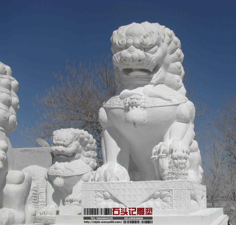 供應漢白玉石雕石獅子曲陽10