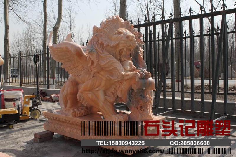 供應(yīng)漢白玉石雕石獅子曲陽(yáng)16