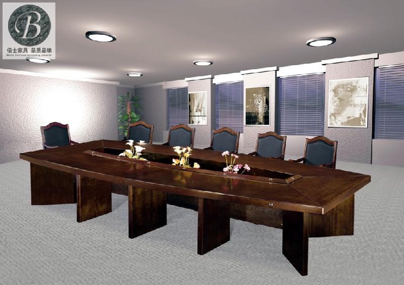 實(shí)木會(huì)議桌B14圖片