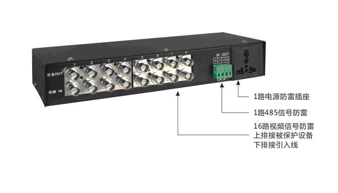 供应带防雷插座及双绞线八路视频防雷器图片