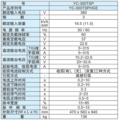 上海市松下YC300TSP直流氩弧焊机厂家