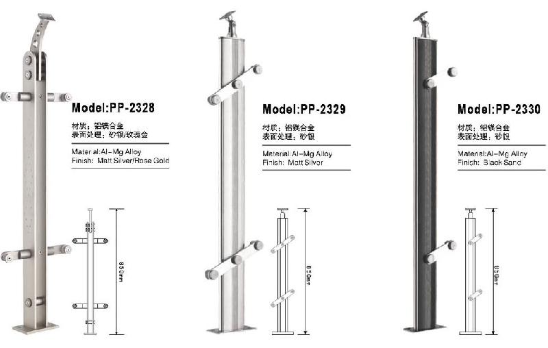 PP不锈钢圆管夹铝楼梯立柱图片