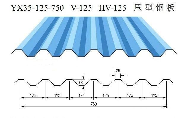 供應35-125-750型彩鋼壓型板/廣州35-125-750型彩鋼壓型板廠家直銷/廣州35-125-750型彩鋼壓型板