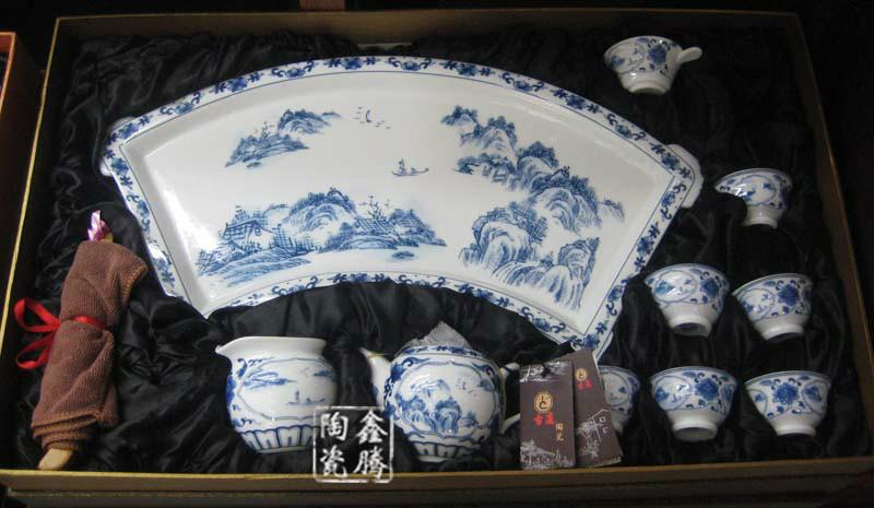 供應(yīng)精美陶瓷茶具-廠家批發(fā)，青花瓷茶具，禮品贈送