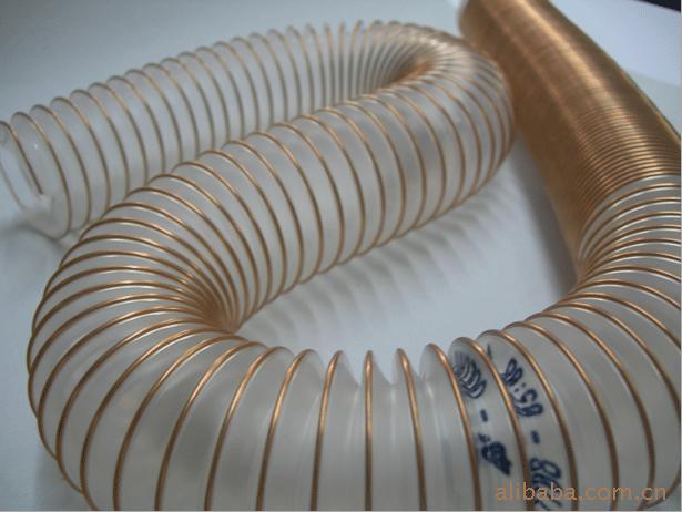 意大利IPL帶螺旋型鍍銅鋼絲加強(qiáng)耐磨伸縮透明PU軟管/吸塵軟管/VM