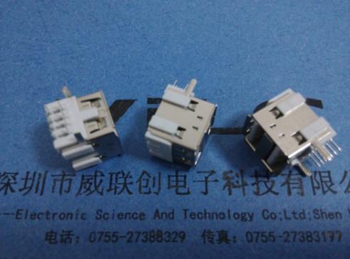 供應AF90度短體雙層USB13.5mm+PBT白色膠芯+二固定腳+