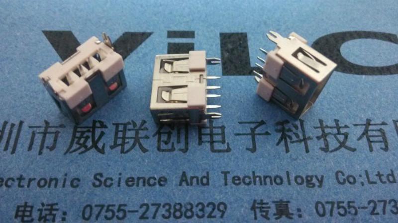 AF+短體USB100母座-180度立式插板圖片