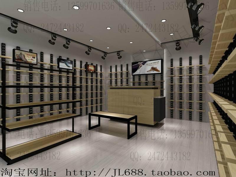 新穎金屬烤漆立柱靠墻可上下活動式戶外休閑專賣店鞋子陳列架定制