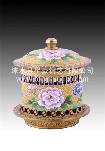 供應(yīng)貴言誠直徑16cm景泰藍(lán)酒精火鍋