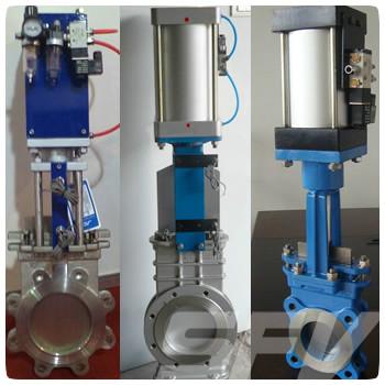 供應(yīng)PZ673H不銹鋼對(duì)夾式氣動(dòng)刀型閘閥