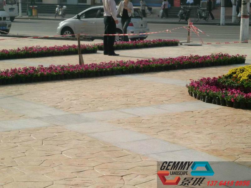 米泉彩色壓膜地坪 彩色壓花地坪 新疆