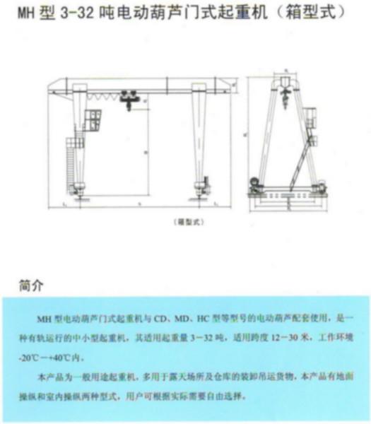 供應(yīng)MH型電動葫蘆門式起重機(jī)