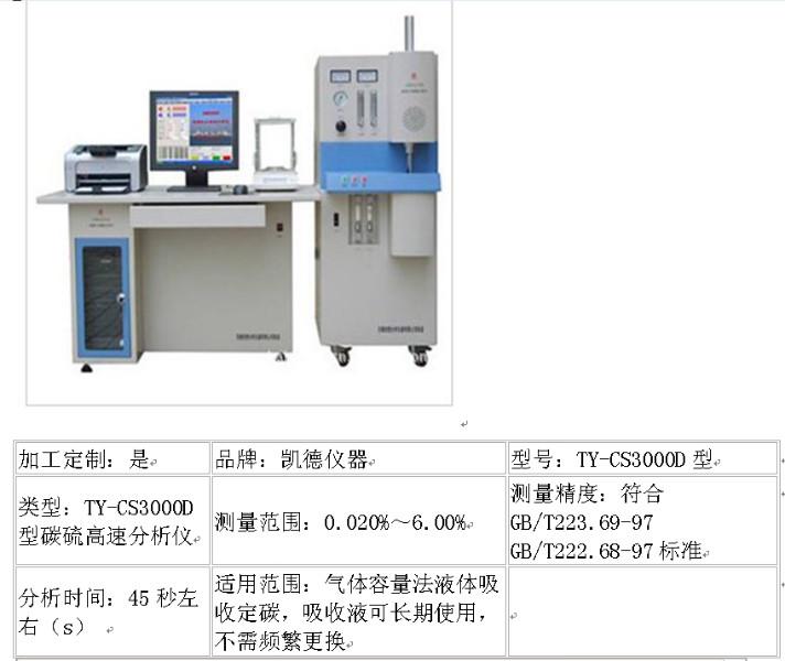 供应TY-CS3000D碳硫高速分析仪图片