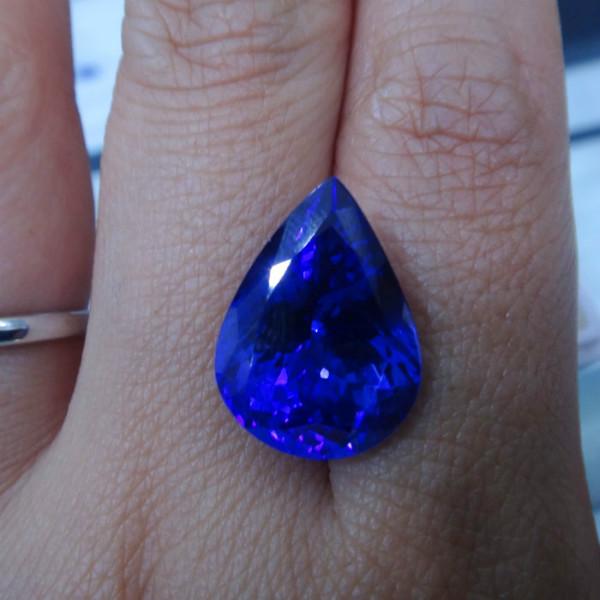 供應11.7克拉水滴形坦桑石吊墜戒面