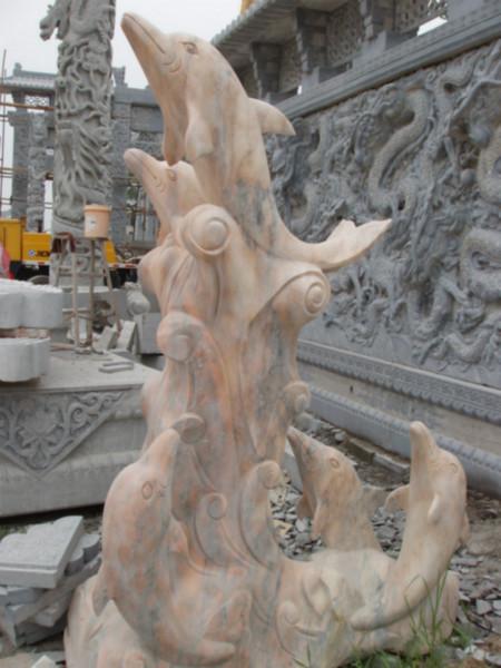 供應石雕鯉魚跳龍門鯉魚化龍戲蓮*鱷魚鯉魚戲蓮*海豚貝海洋生物