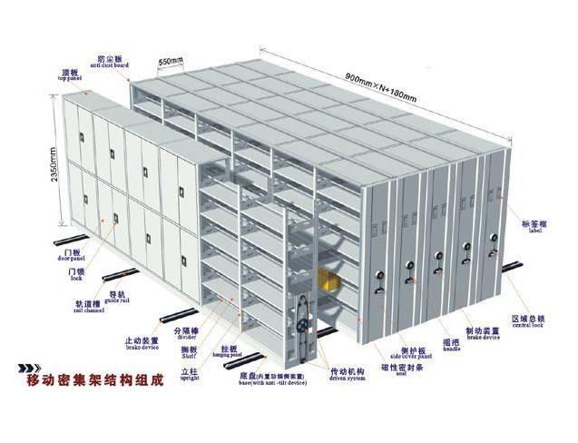 陕西世杰定制图书档案架，资料密集架质量好价格低图片