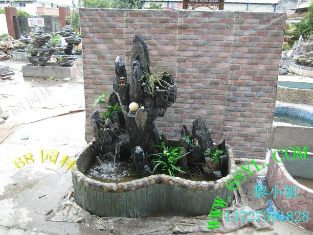 供應(yīng)廣東虎劈石流水假山魚池盆景庭院魚池 山水盆景 露臺庭院綠化施工