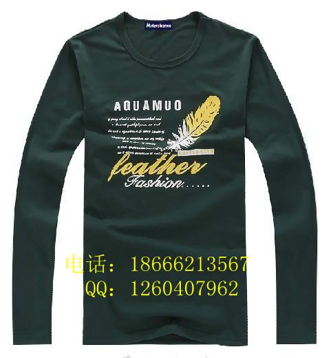 供應(yīng)地?cái)傢n版修身印花韓版T恤長袖