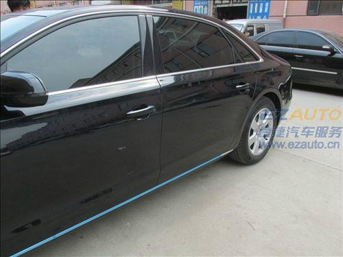 石家莊專業(yè)汽車玻璃貼膜奧迪A8L龍膜隔熱膜太陽膜前檔AVS70車身膜