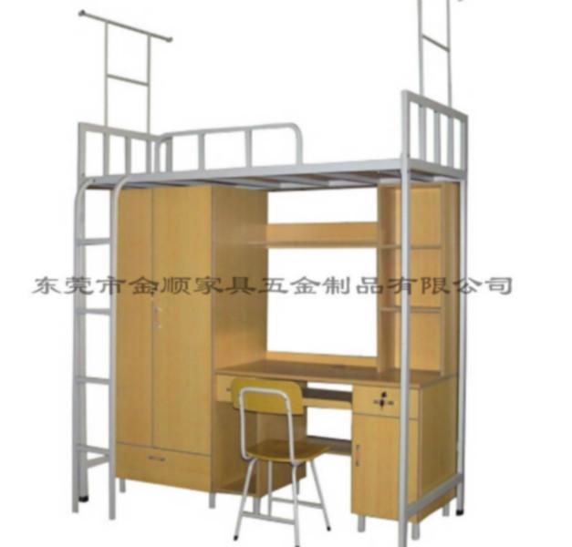 供应组合柜公寓床铁艺床公寓床上下铺员工床学生宿舍高低床图片