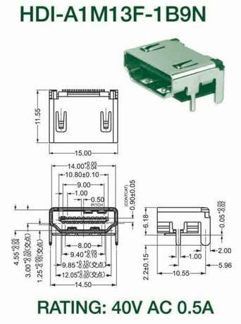 USB连接器HDI-A1M13F-1B9N图片