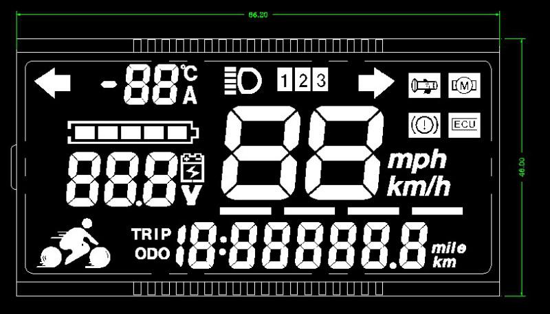 供应欧美电动自行车LCD液晶显示屏，LCD液晶显示屏用途图片