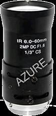 供应AZURE-0660ZDS 6-60mm 200万像素C接口工业镜头 DC自动光圈