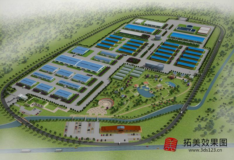 供應(yīng)濰坊做效果圖制作工業(yè)廠房園區(qū)化工廠效果圖