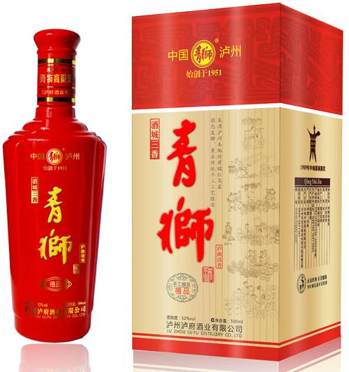 泸州白酒52度清香型白酒青狮禧品图片