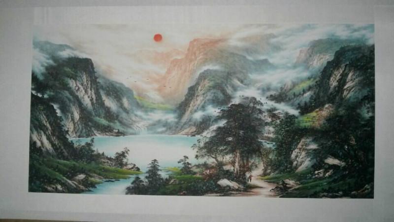 邙山游记国画山水画风水画图片