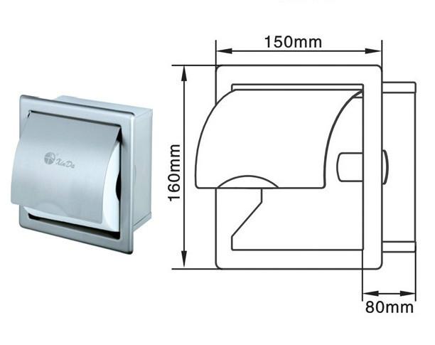 暗装入墙式不锈钢小卷纸巾盒图片