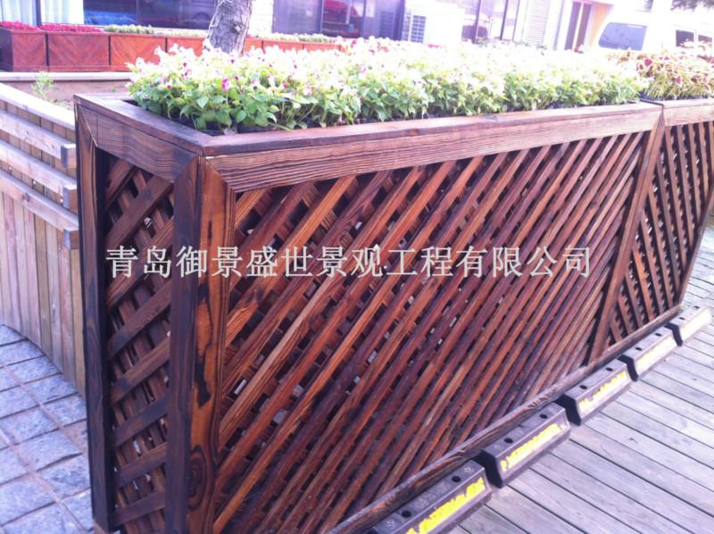 供應(yīng)青島木花箱木花盆防腐木花箱