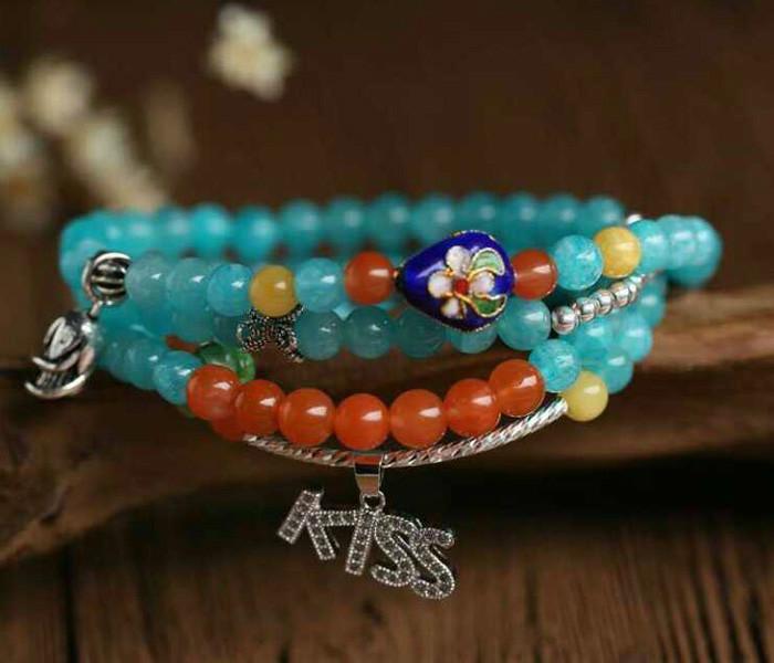 供應(yīng)*福源水晶飾品925銀天河石手鏈