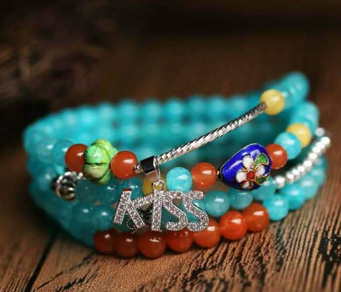 供應(yīng)*福源水晶飾品925銀天河石手鏈