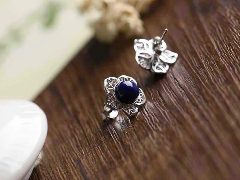供應(yīng)*福源水晶飾品925銀鑲寶石耳釘