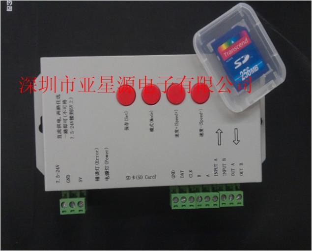 供应深圳SD卡可编程全彩控制器生产厂家/T-1000B T-1000S 全彩LED控制器