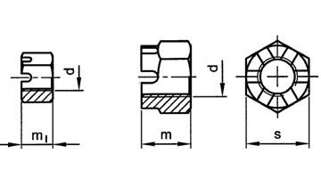 供应进口六角开槽螺母,DIN935