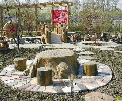 供應(yīng)崗子，仿木花架，亭子，欄桿，假山。