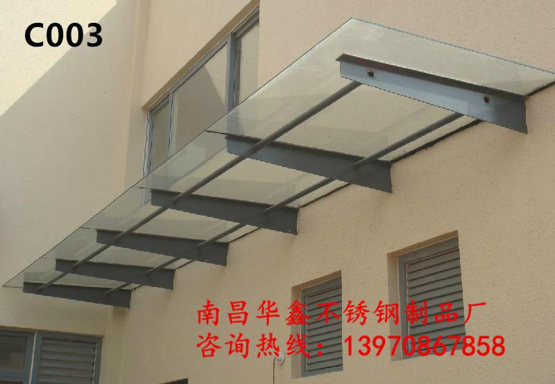 江西玻璃雨棚圖片/江西玻璃雨棚樣板圖 (2)